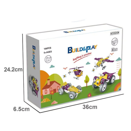 BUILD & PLAY SET κατασκευών 4 σε 1