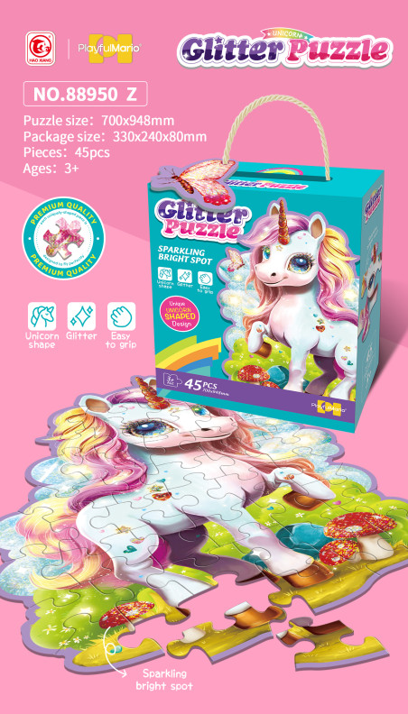 PUZZLE GLITTER UNICORN