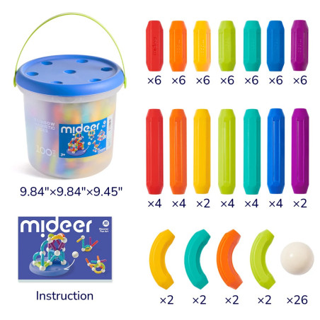 Mideer Rainbow Magnetic Building Stick 100P