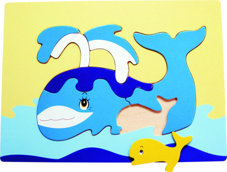 Ξύλινο Puzzle Ενσφήνωμα  Φάλαινα