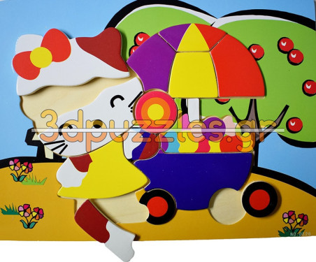 Ξύλινο Puzzle Ενσφήνωμα Hello Kitty