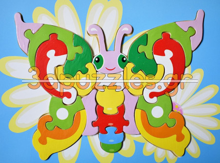 Ξύλινο Puzzle Ενσφήνωμα Πεταλούδα