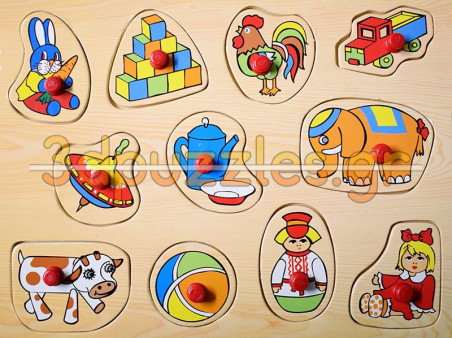 Ξύλινο Puzzle Ενσφηνώματα Μαθαίνω τα Παιχνίδια