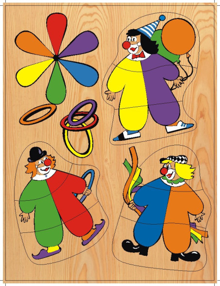 Ξύλινο Puzzle Ενσφηνώματα Κλόουν