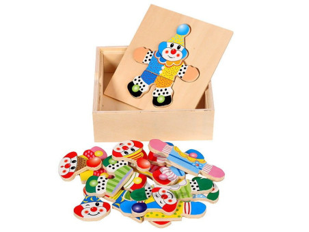 Ξύλινο Puzzle Ενσφηνώματα Ντύνω το Ελεφαντάκι