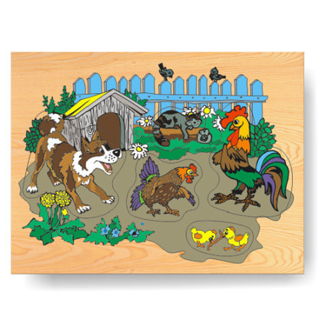 Ξύλινο Puzzle Ενσφηνώματα Το Κοτέτσι και τα Ζώα
