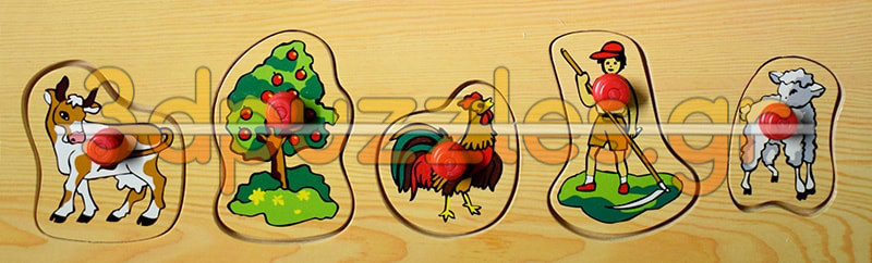 Ξύλινο Puzzle Ενσφηνώματα Μίνι ενσφήνωμα: Αγρός