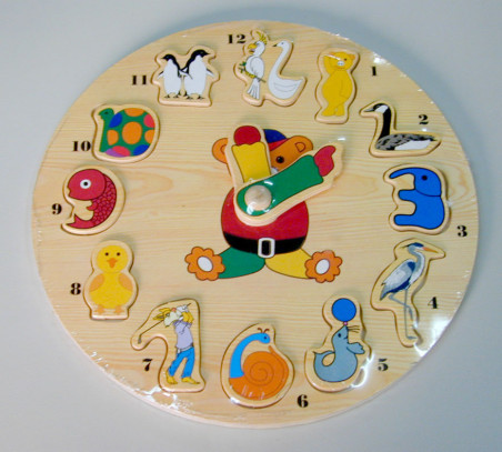 Ξύλινο Puzzle Ενσφηνώματα Ρολοι Με Ζωακια