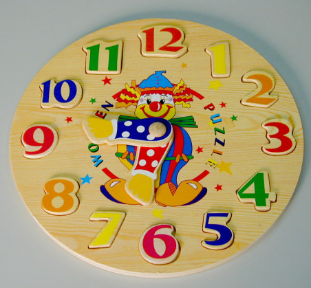 Ξύλινο Puzzle Ενσφηνώματα Ρολοι Με Αριθμους 