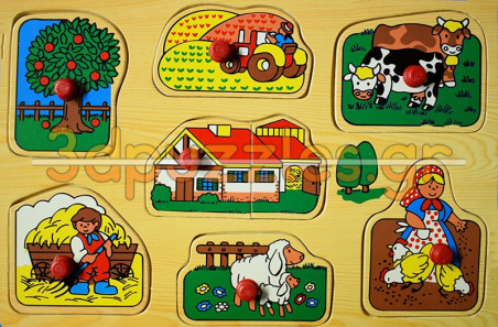 Ξύλινο Puzzle Ενσφηνώματα  Παράγωγα του Αγροκτήματος 