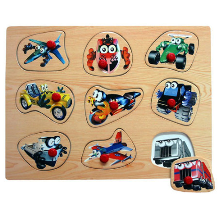 Ξύλινο Puzzle Ενσφηνώματα  Καρτούν Μεταφοράς