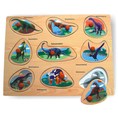 Ξύλινο Puzzle Ενσφηνώματα  Δεινόσαυροι