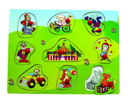 Ξύλινο Puzzle Ενσφηνώματα  Ζωάκια του Τσίρκου