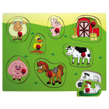 Ξύλινο Puzzle Ενσφηνώματα  Ζωάκια της Φάρμας