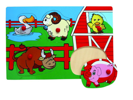 Ξύλινο Puzzle Ενσφηνώματα  Ζωάκια Φάρμας