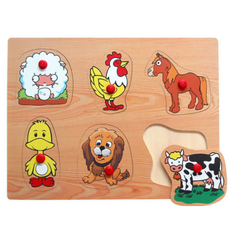 Ξύλινο Puzzle Ενσφηνώματα Ενσφήνωμα Ζωάκια του Αγρού 