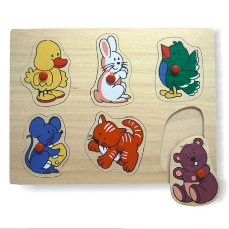 Ξύλινο Puzzle Ενσφηνώματα Ενσφήνωμα Ζώα Του Αγρού 
