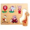 Ξύλινο Puzzle Ενσφηνώματα  Ενσφήνωμα Μαθαίνω τα Ζώα του Ζωολογικού κήπου