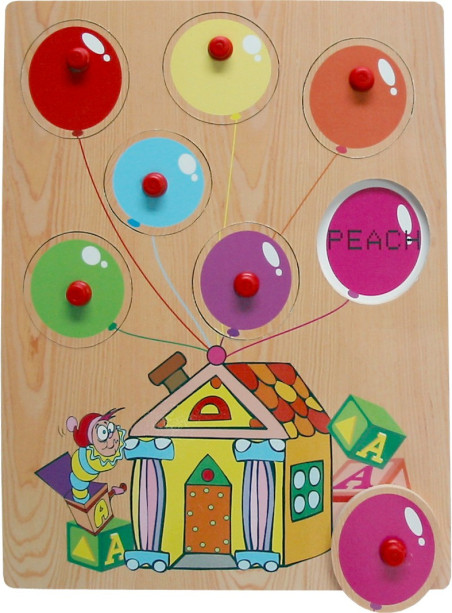 Ξύλινο Puzzle Ενσφηνώματα Μαθαίνω τα χρώματα