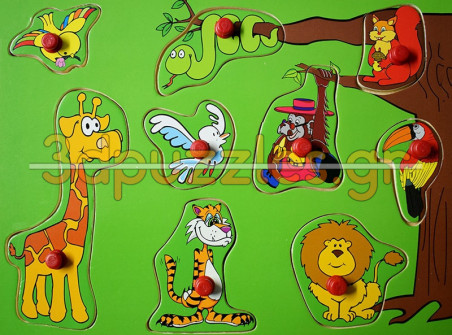 Ξύλινο Puzzle Ενσφηνώματα Ενσφήνωμα ζώα της άγριας φύσης